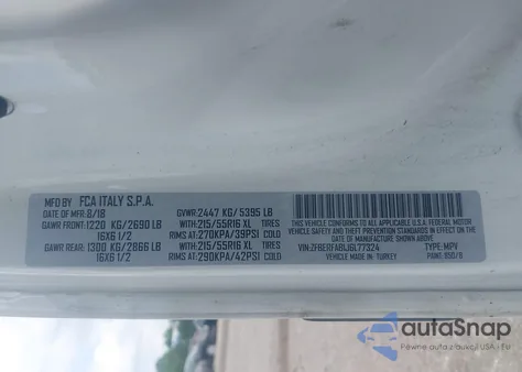 2018 Ram Promaster City Tradesman from USA, damaged, VIN ZFBERFAB1J6L77324